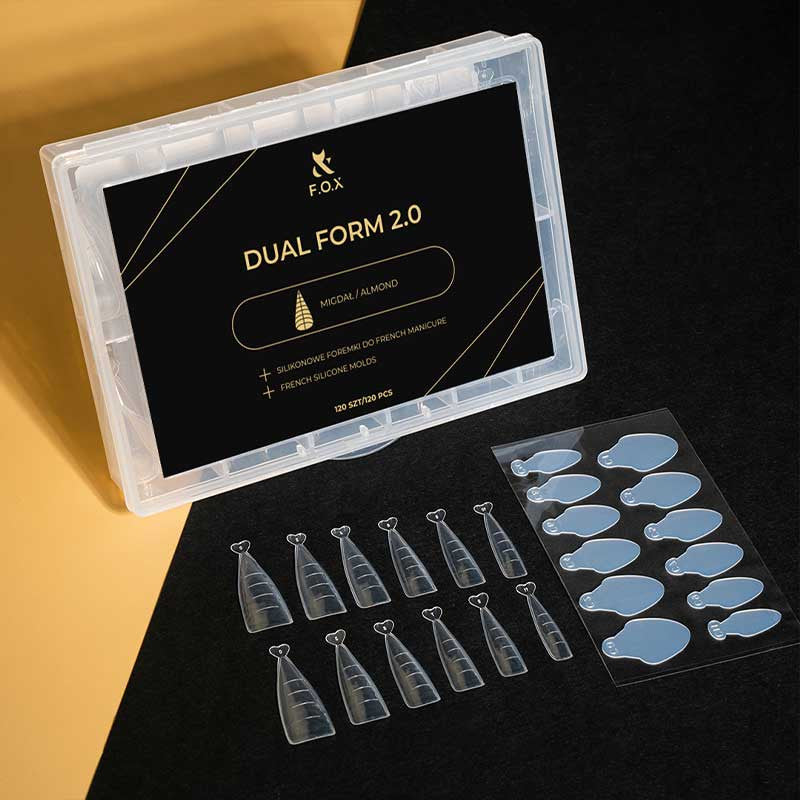 Top forms for building nails - F.O.X Dual-Form-Schablonen 2.0 Almond - 120 Stück