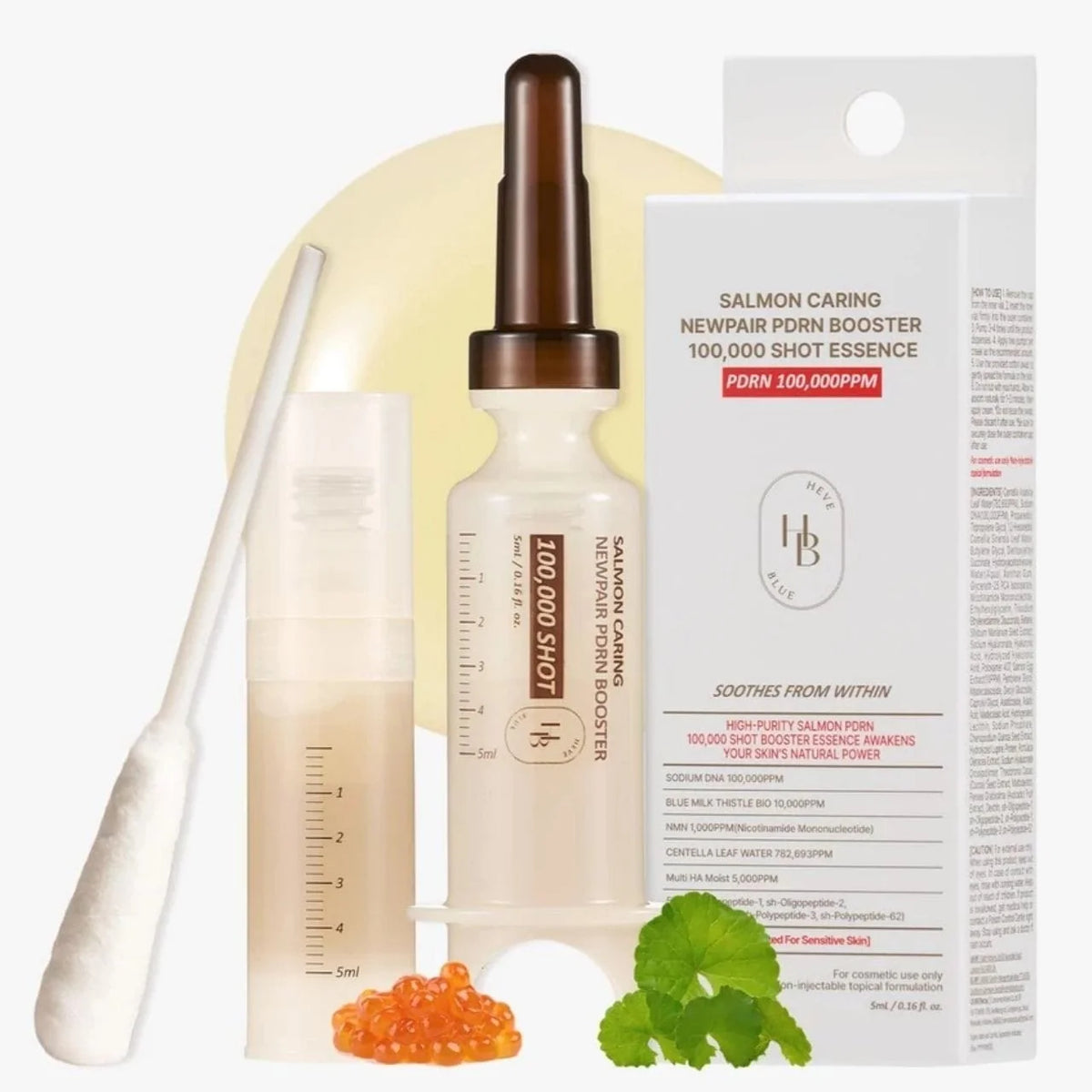HEVEBLUE Salmon Caring Newpair PDRN Booster 100,000 Shot Essence 5ml — product image 3