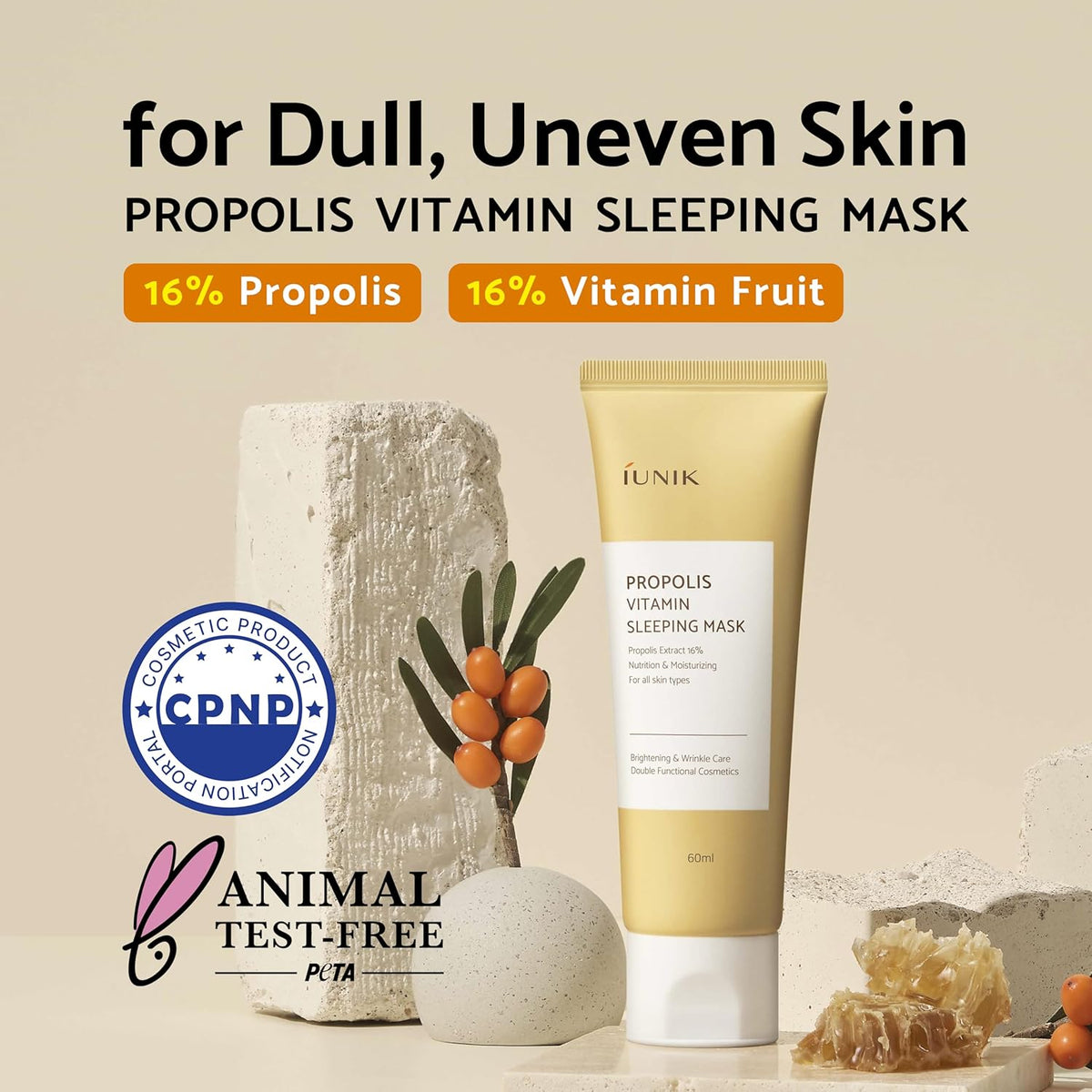 IUNIK Propolis Vitamīns Miega maska 60 ml — Produkta attēls 3