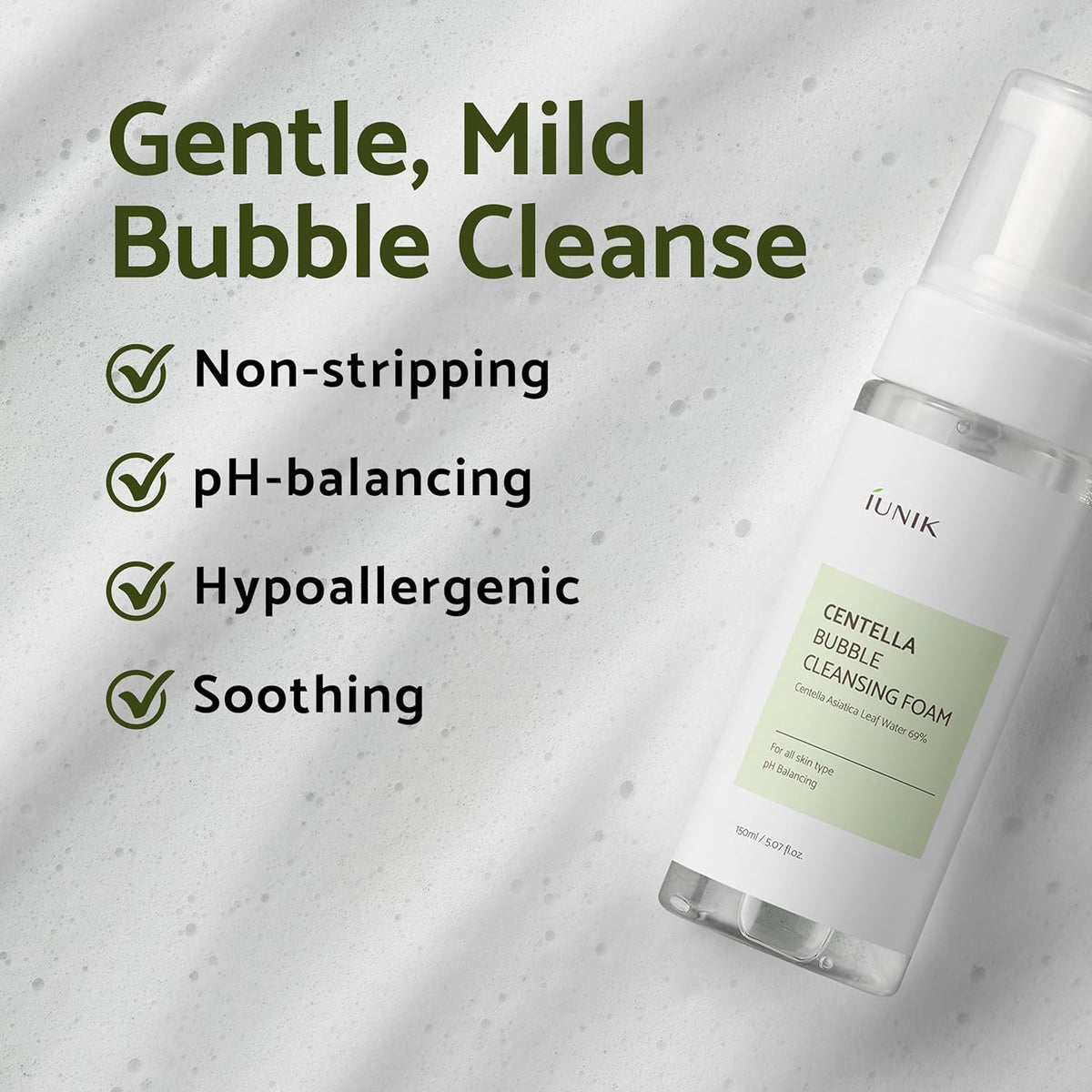 IUNIK Centella Bubble Cleansing Foam 150ml — product image 2