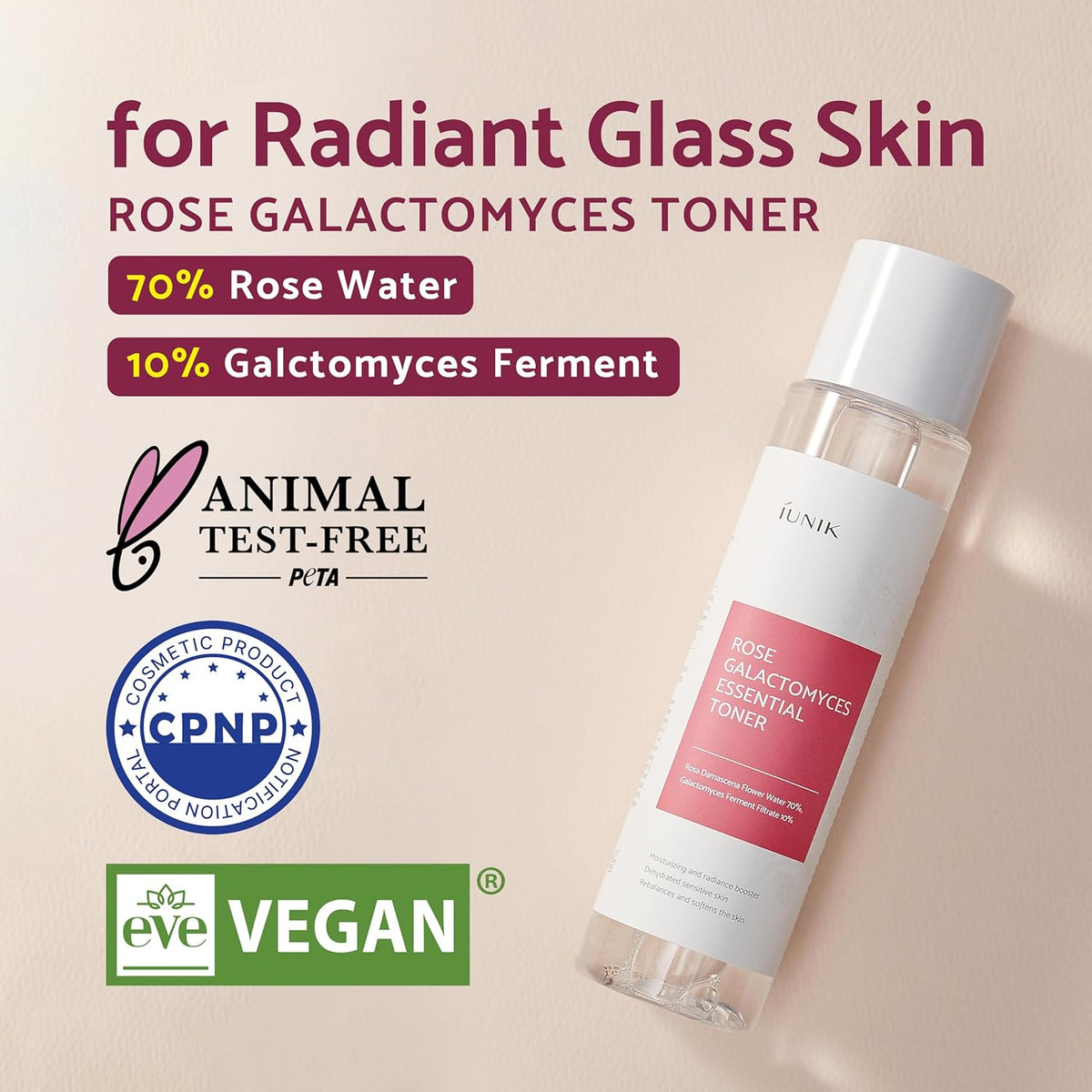 IUNIK Rose Galactomyces Toner essentiel 200 ml — Photo du produit 2