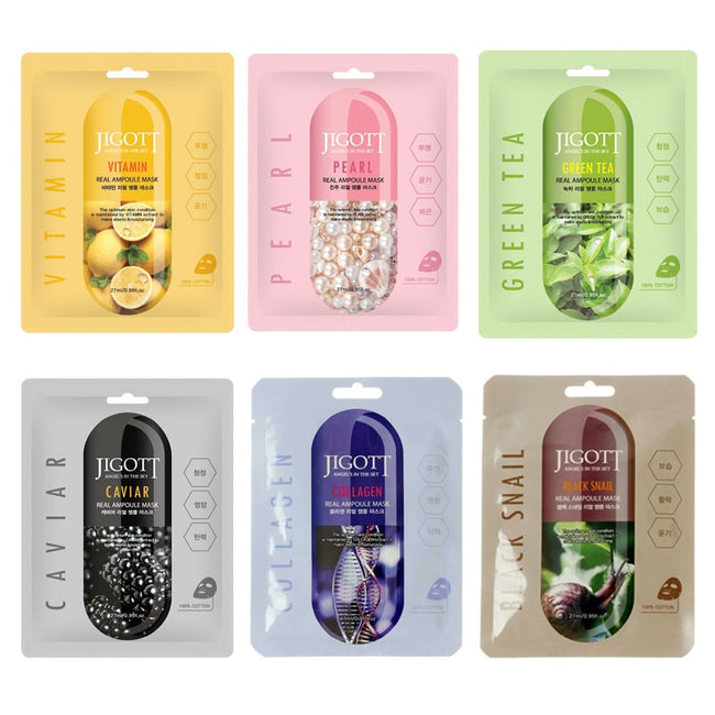 Jigott Real Ampoule Mask 27ml — Green Tea