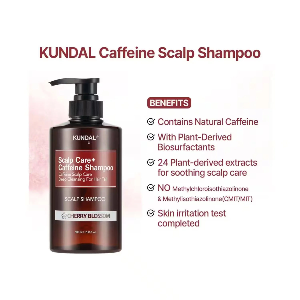 KUNDAL Caffeine Shampoo Cherry Blossom 500ml — product image 4