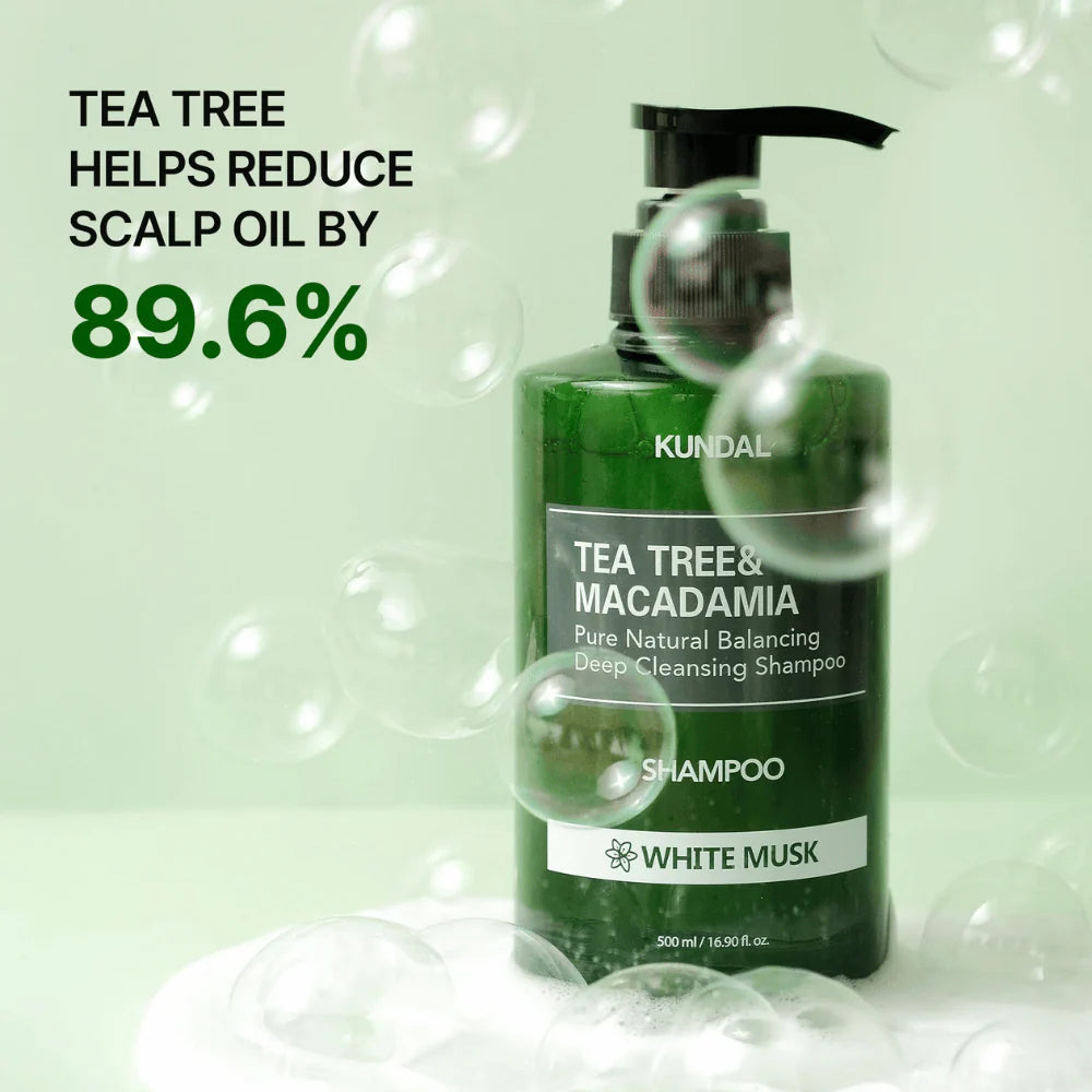 Kundal Tea Tree & Macadamia Deep Cleansing Shampoo White Musk 500ml — product image 2