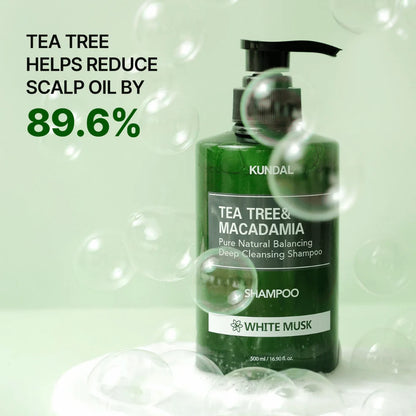 Kundal Tea Tree & Macadamia Deep Cleansing Shampoo White Musk 500ml — product image 2