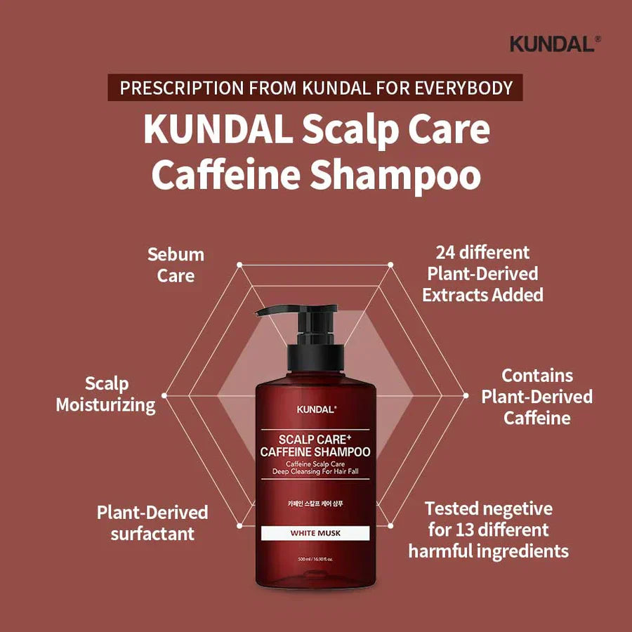 Kundal Caffeine Shampoo White Musk 500ml — product image 2