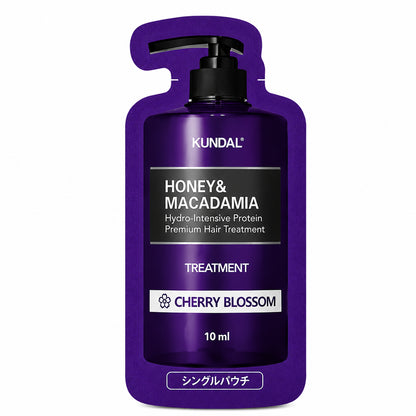 KUNDAL Honey & Macadamia Shampoo & Treatment Set 10ml+10ml — CHERRY BLOSSOM TREATMENT 10ml