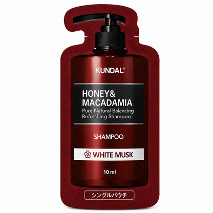 KUNDAL Honey & Macadamia Shampoo & Treatment Set 10ml+10ml — WHITE MUSK SHAMPOO 10ml