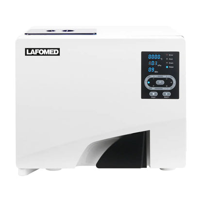 Lafomed Standard 12 L white autoclave — front detail