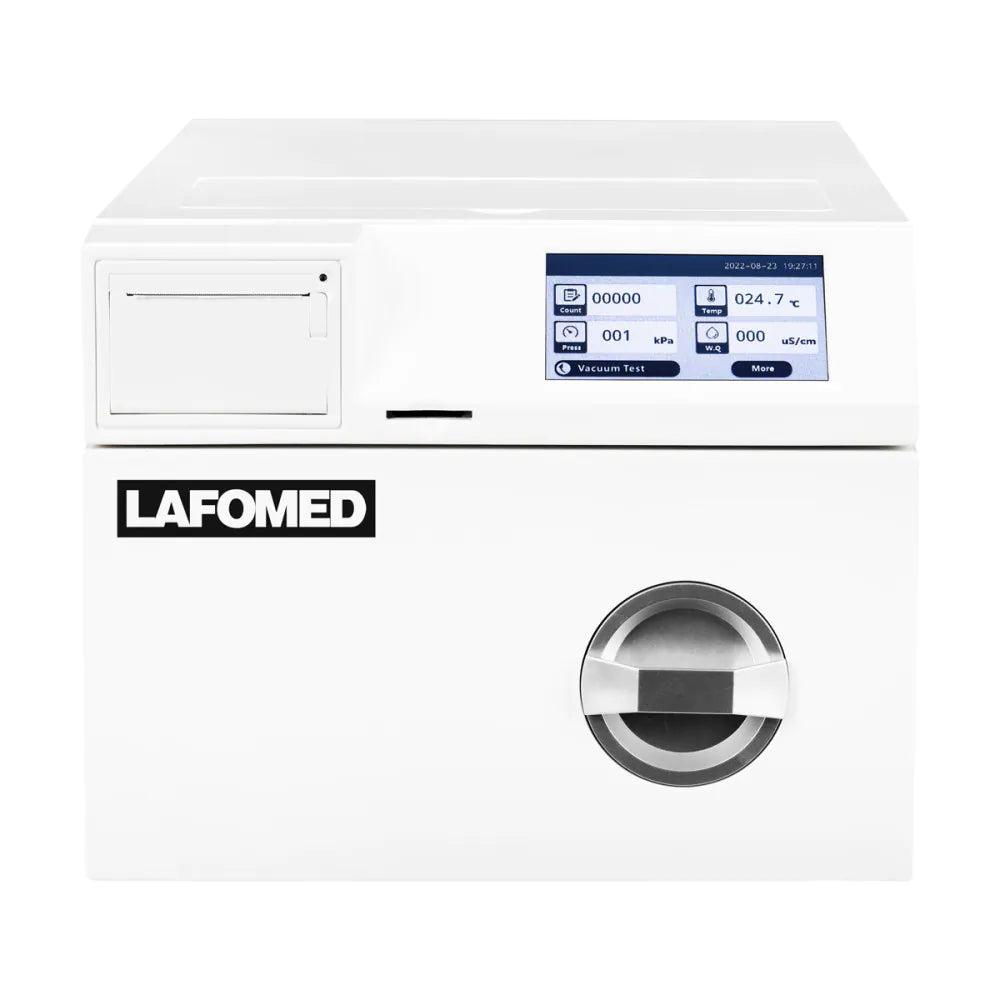 Lafomed Touch 3 L white autoclave — front detail