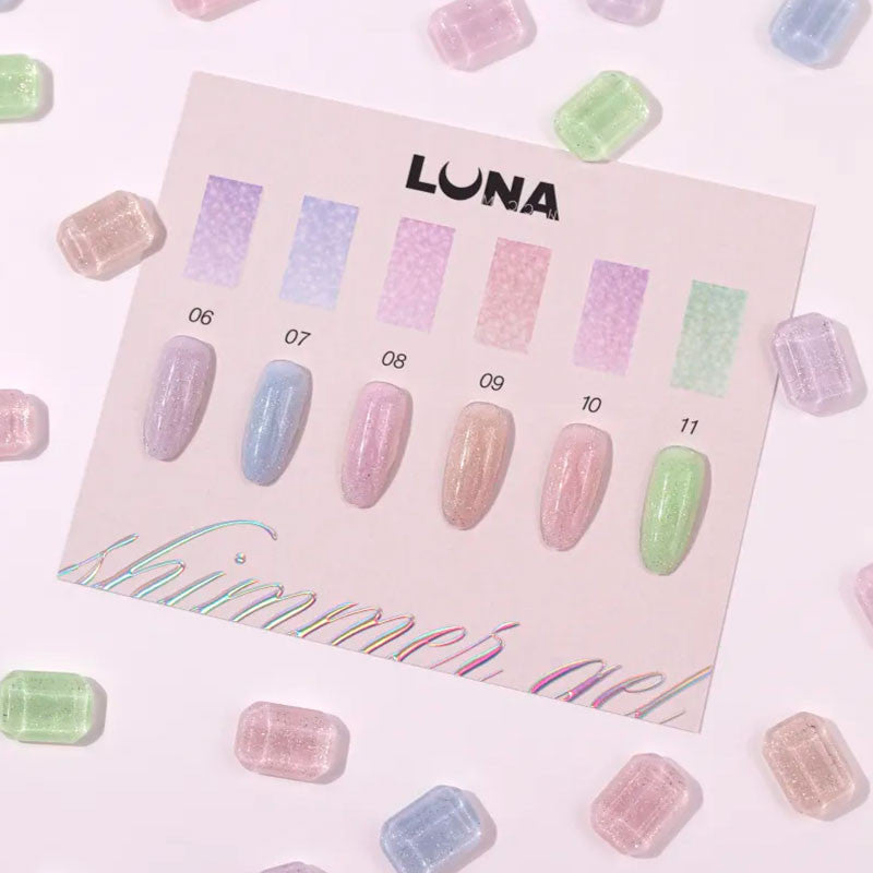 Rakennegeeli – Lunamoon Shimmer Gel 6 – 15 ml — kuva 3