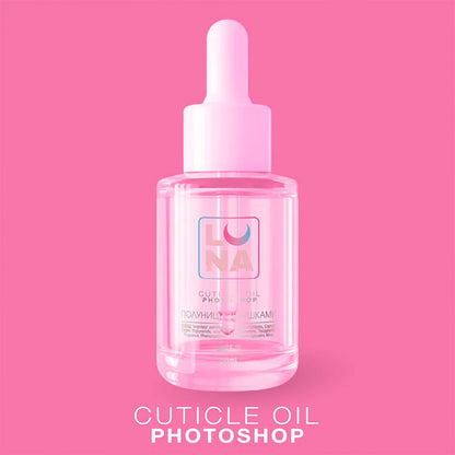 Trockenöl für die Nagelhaut Lunamoon mit Duft: Erdbeere und Sahne PhotoShop - 30 ml