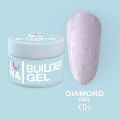 Rakennegeeli Extension gel Lunamoon Diamond Gel Nr 8 - 15ml