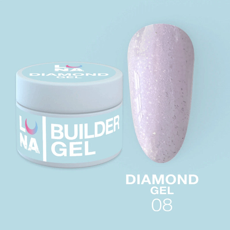 Rakennegeeli Extension gel Lunamoon Diamond Gel Nr 8 - 15ml