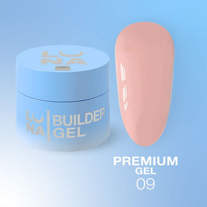 Rakennegeeli Extension gel Lunamoon Premium Gel Nr 9 - 50 ml