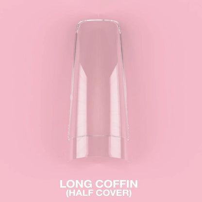 Gel Tips - LunaMoon Coffin Long (Half Cover), 500 pcs