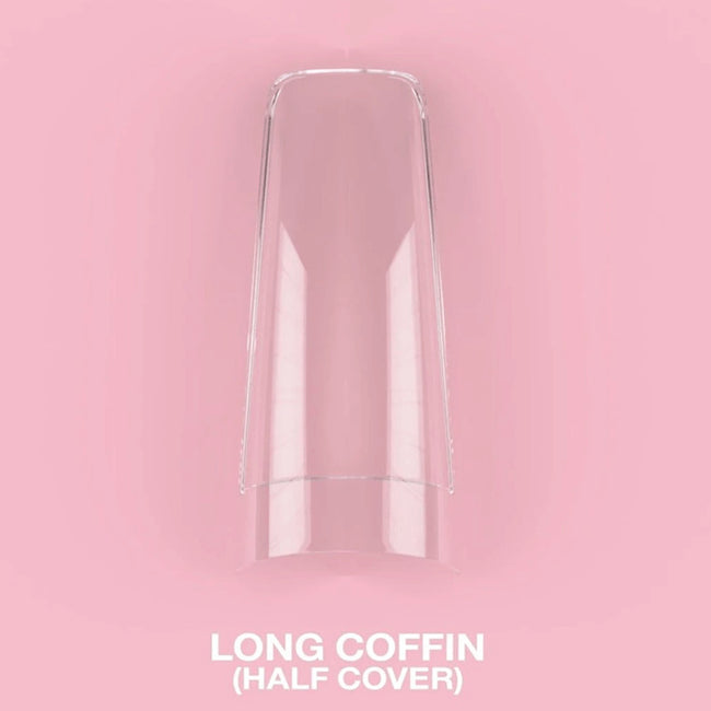 Gel constructor Gel Tips - LunaMoon Coffin Long (Half Cover), 500 uds.