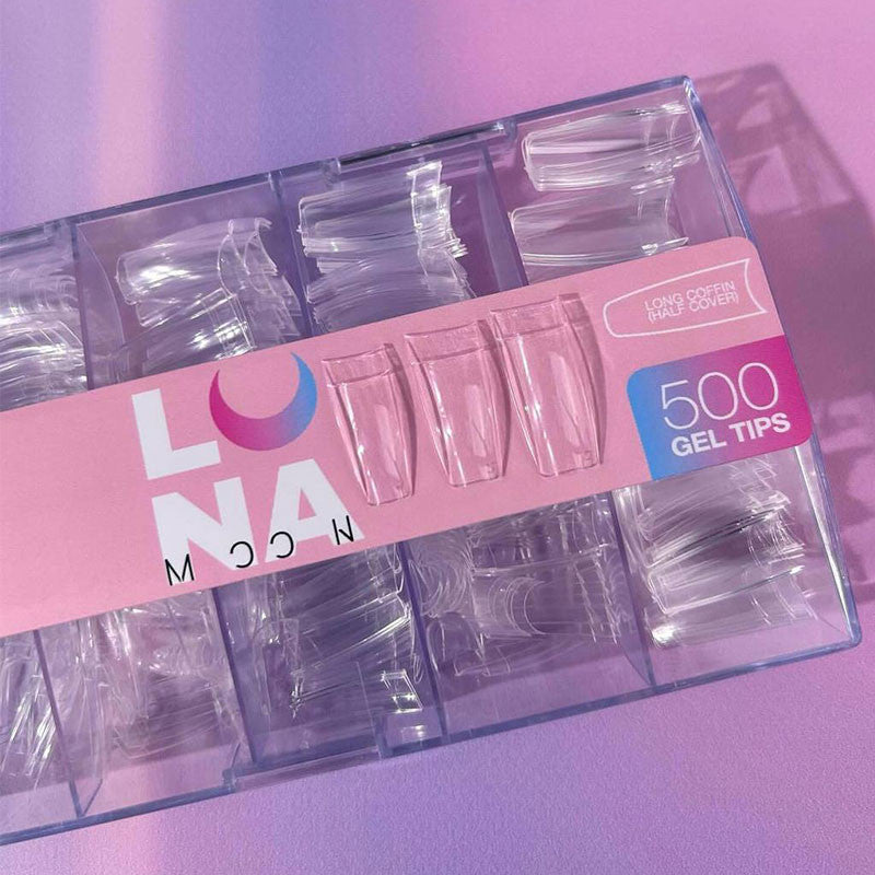 Gel Tips - LunaMoon Coffin Long (Half Cover), 500 pcs — image 2