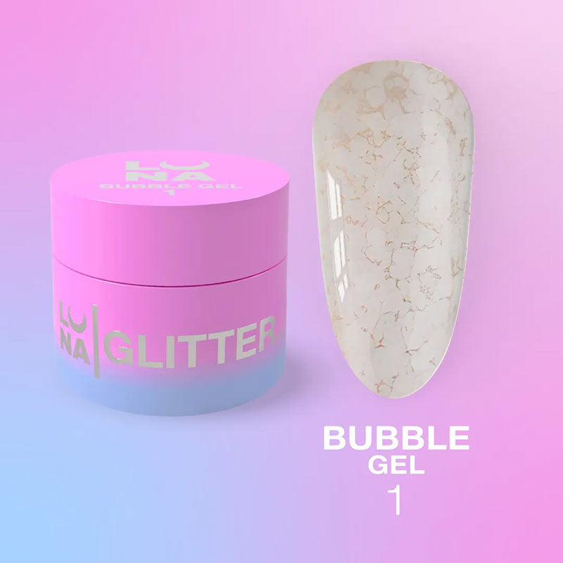 Glittergeeli kynsille LUNAMOON - Bubble Gel nro 1 - 5ml
