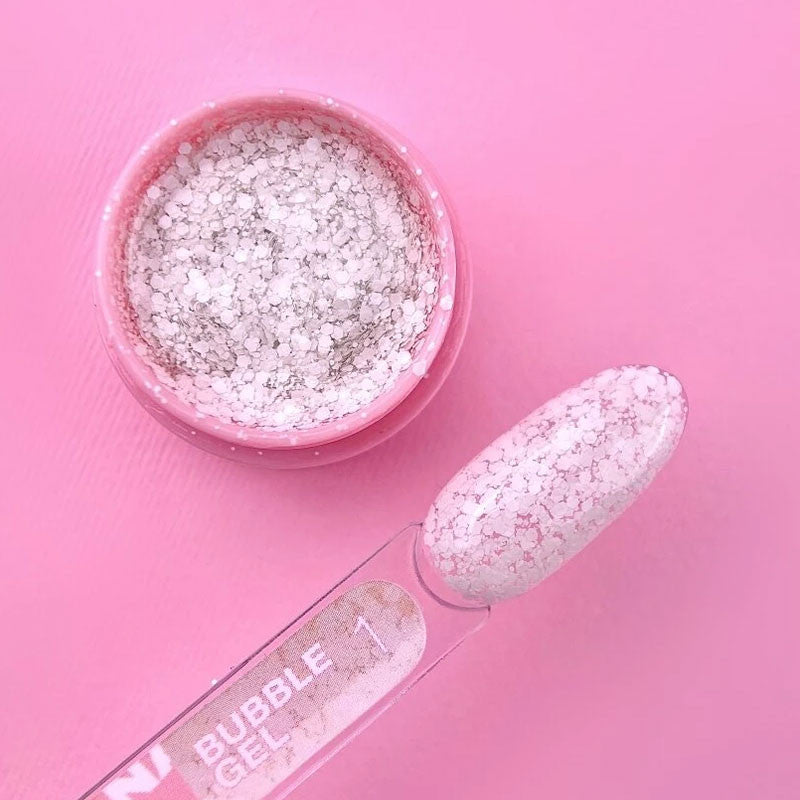 Glittergeeli kynsille LUNAMOON - Bubble Gel nro 1 - 5ml — kuva 2
