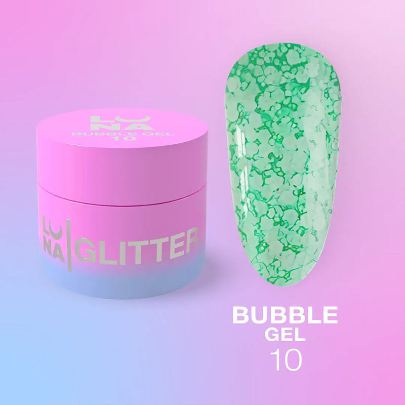 Glitter-Gel für Nägel LUNAMOON - Bubble Gel Nr. 10 - 5ml