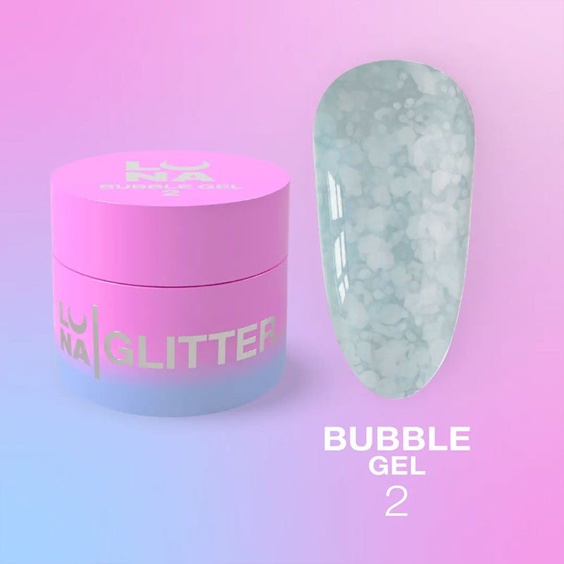 Gel con glitter para uñas LUNAMOON - Bubble Gel n.º 2 - 5ml