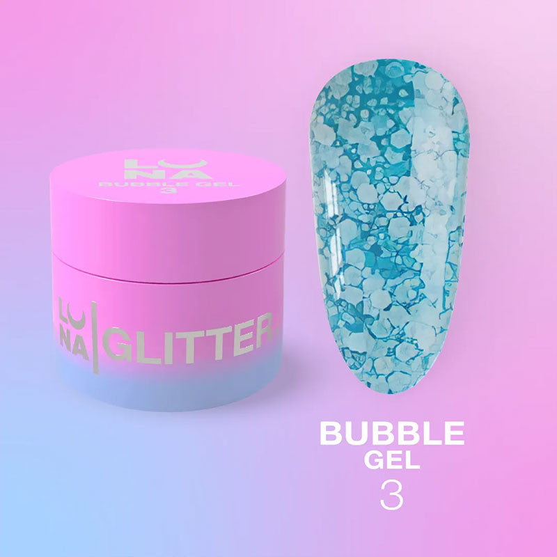 Гель с блёстками для ногтей LUNAMOON - Bubble Gel № 3 - 5ml