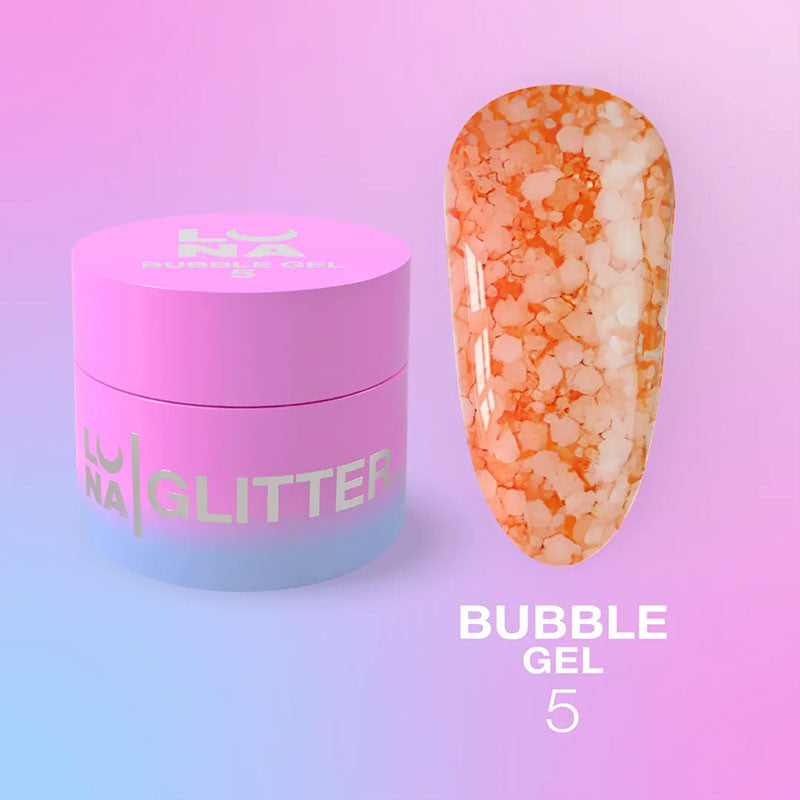 Gēls ar spīdumiem nagiem LUNAMOON - Bubble Gel nr. 5 - 5ml