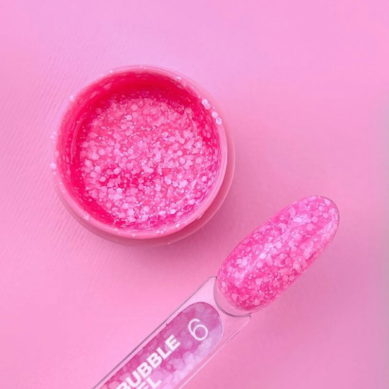 Гель с блёстками для ногтей LUNAMOON - Bubble Gel № 6 - 5ml — изображение 2
