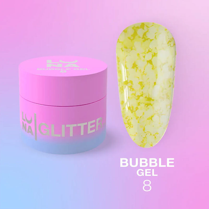 Glittergeeli kynsille LUNAMOON - Bubble Gel nro 8 - 5ml