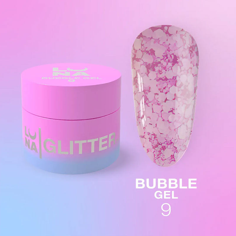 Glitter for nails LUNAMOON - Bubble Gel Nr 9 - 5ml