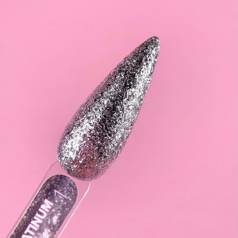 Гель с блёстками для ногтей LUNAMOON - Platinum Gel № 1 -5ml — изображение 2