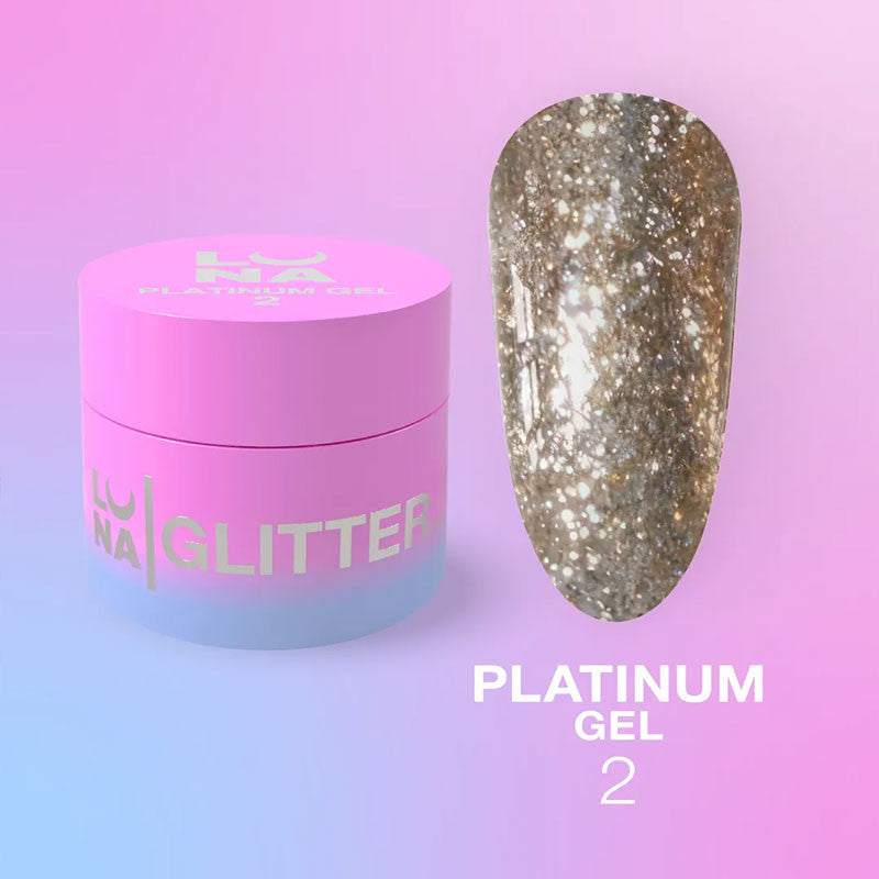 Sädelev geel küüntele LUNAMOON - Platinum Gel nr 2 -5ml