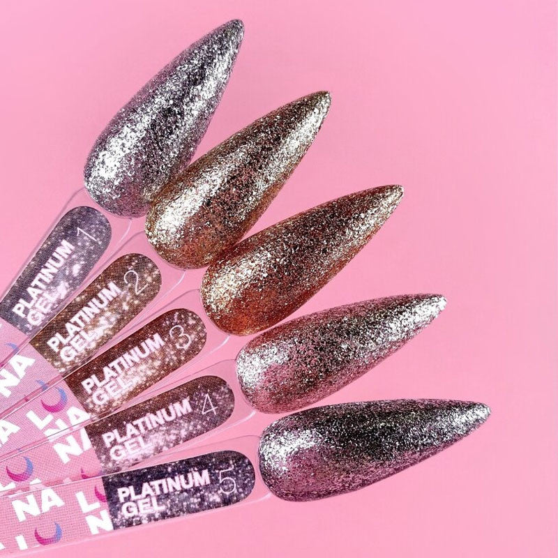 Sädelev geel küüntele LUNAMOON - Platinum Gel nr 2 -5ml — pilt 4