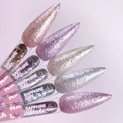 Sädelev geel küüntele LUNAMOON - Sapphire Gel nr 4 - 5ml — pilt 5