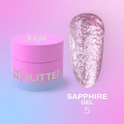 Gel pailleté pour ongles LUNAMOON - Sapphire Gel n° 5 - 5ml