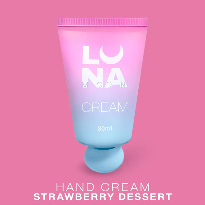 LunaMoon – crema de manos hidratante lamelar con aroma a fresas y nata 30 ml