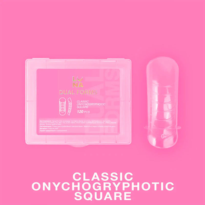 Lunamoon Dual Forms für Nägel Classic Onychogryphotic Square, 120 Stück