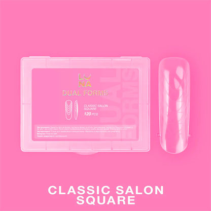 Nail extension forms Lunamoon Moules supérieurs pour ongles Classic Salon Square, 120 pcs