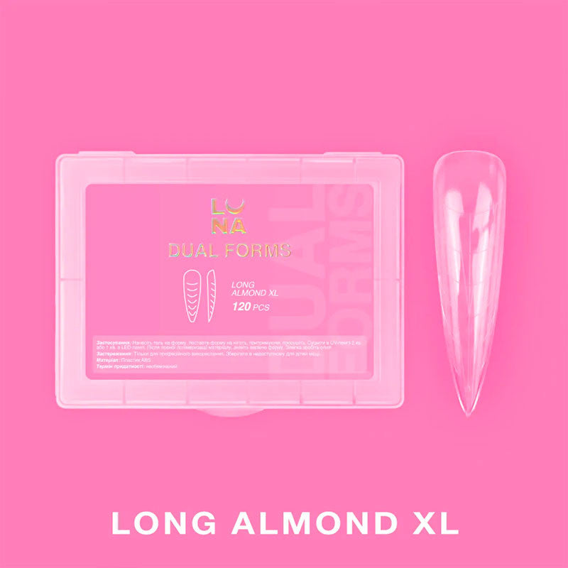 Lunamoon Dual Forms für Nägel Long Almond XL, 120 Stück