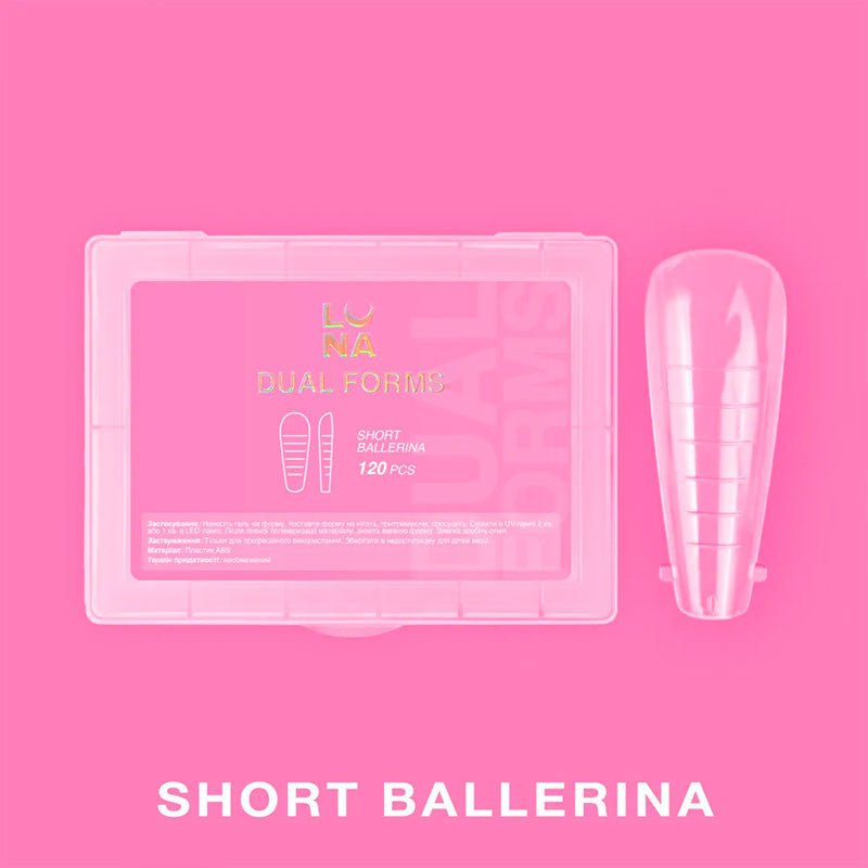 Nail extension forms Lunamoon Augšējās nagu formas Short Ballerina, 120 gab.