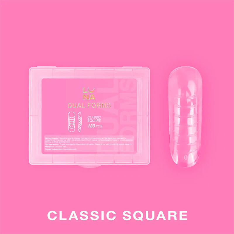 Nail extension forms Lunamoon DUAL FORMS Сlassic Square, 120 pcs