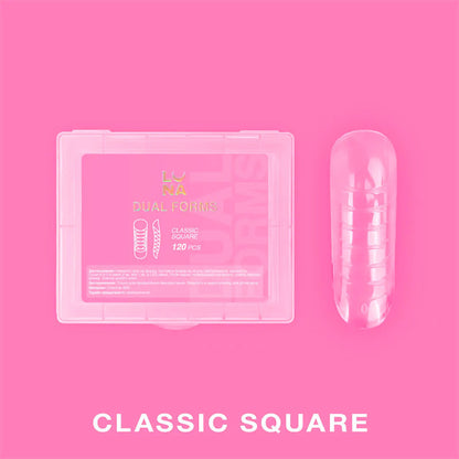 Nail extension forms Lunamoon DUAL FORMS Сlassic Square, 120 pcs