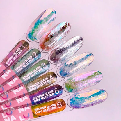 Set of Dry Nail Glitters Lunamoon Broken Glass - 6 pcs — image 3
