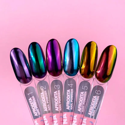 Set of Nail Rubbing Powders Lunamoon Afrodita - 6 pcs — image 3