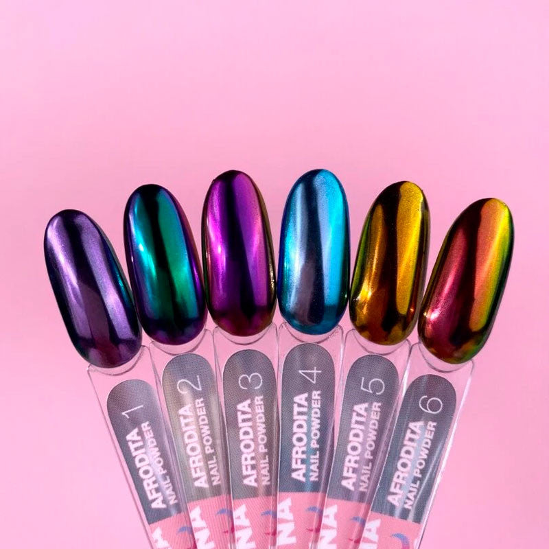 Set of Nail Rubbing Powders Lunamoon Afrodita - 6 pcs — image 3