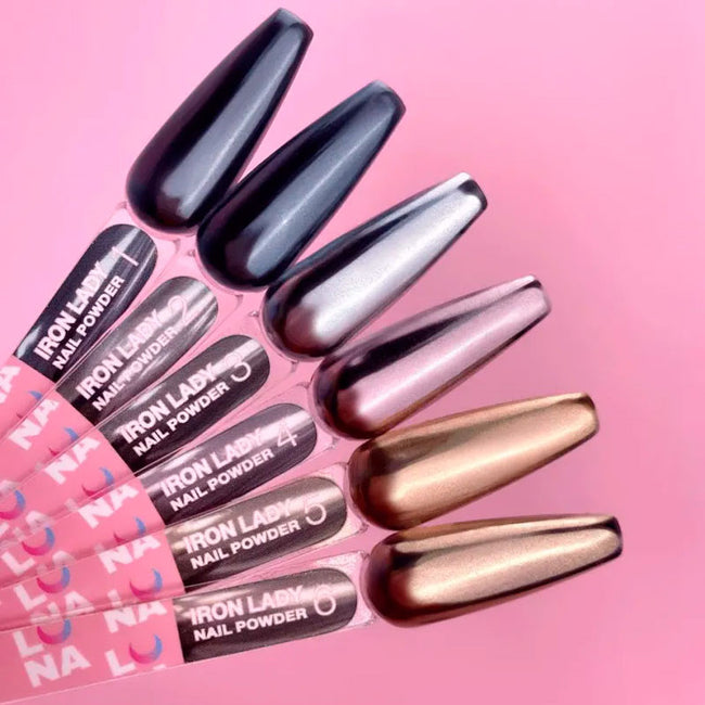 Set of Nail Rubbing Powders Lunamoon Iron Lady - 6 pcs