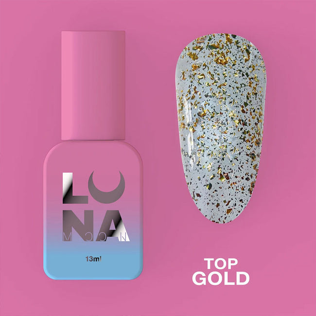 Top coat for gel polish – Lunamoon Top Gold – 13 ml