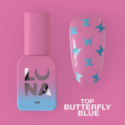 Top coat no-wipe – Lunamoon Top coat Butterfly Blue – 13 ml