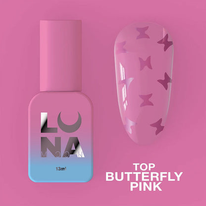 Top Coat no-wipe – Lunamoon Top Coat Butterfly Pink – 13 ml